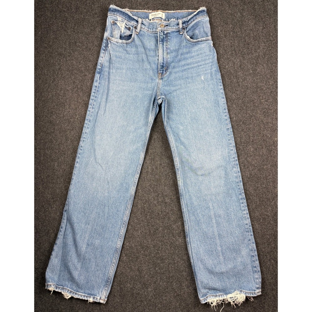 Abercrombie & Fitch The 90s Relaxed Jean High Rise Light Wash Blue 29/8S